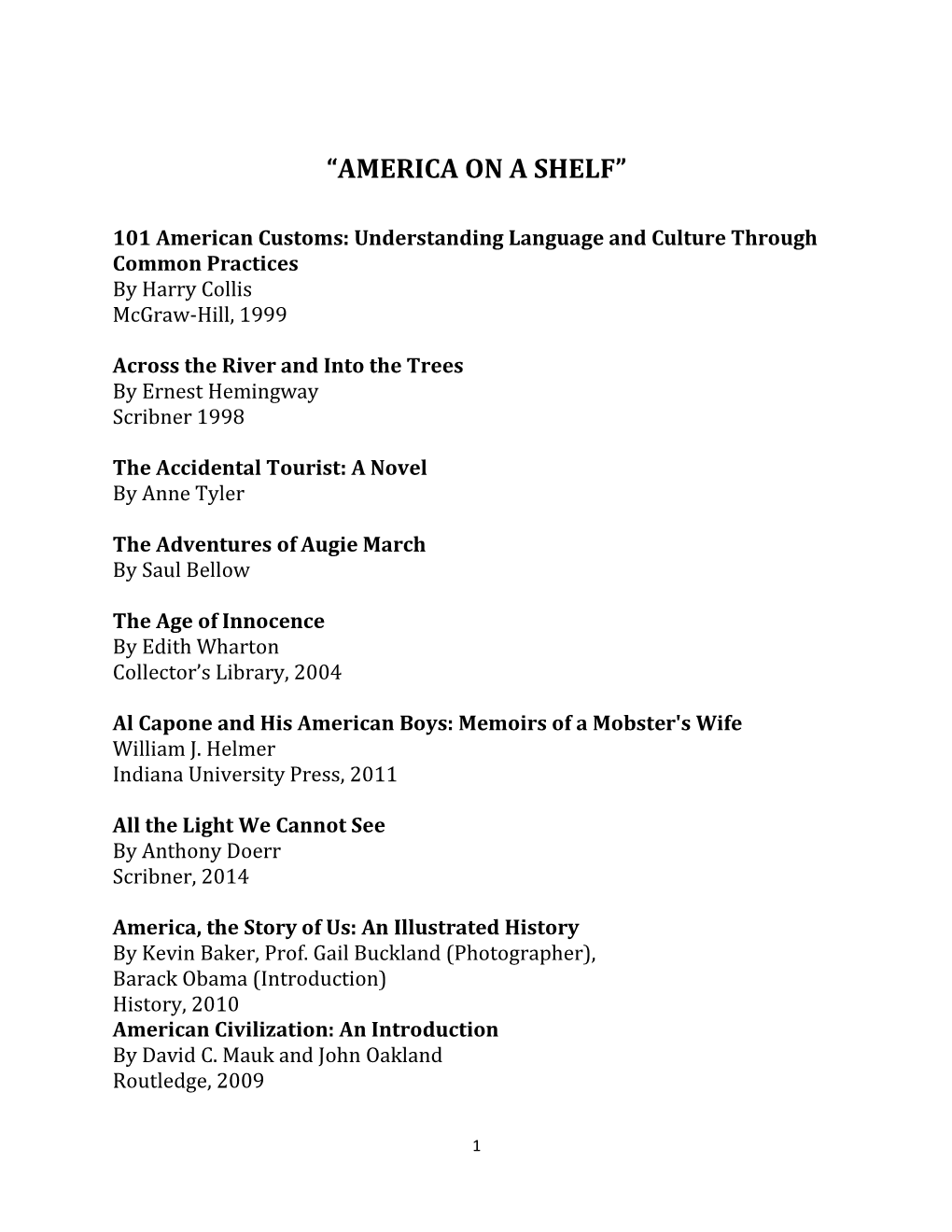 “America on a Shelf”