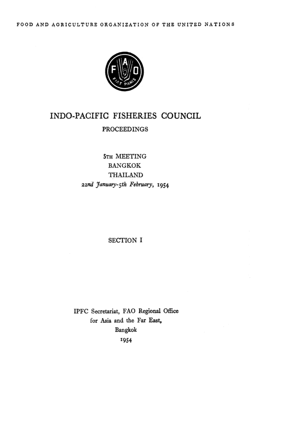 Indo-Pacific Fisheries Council Proceedings