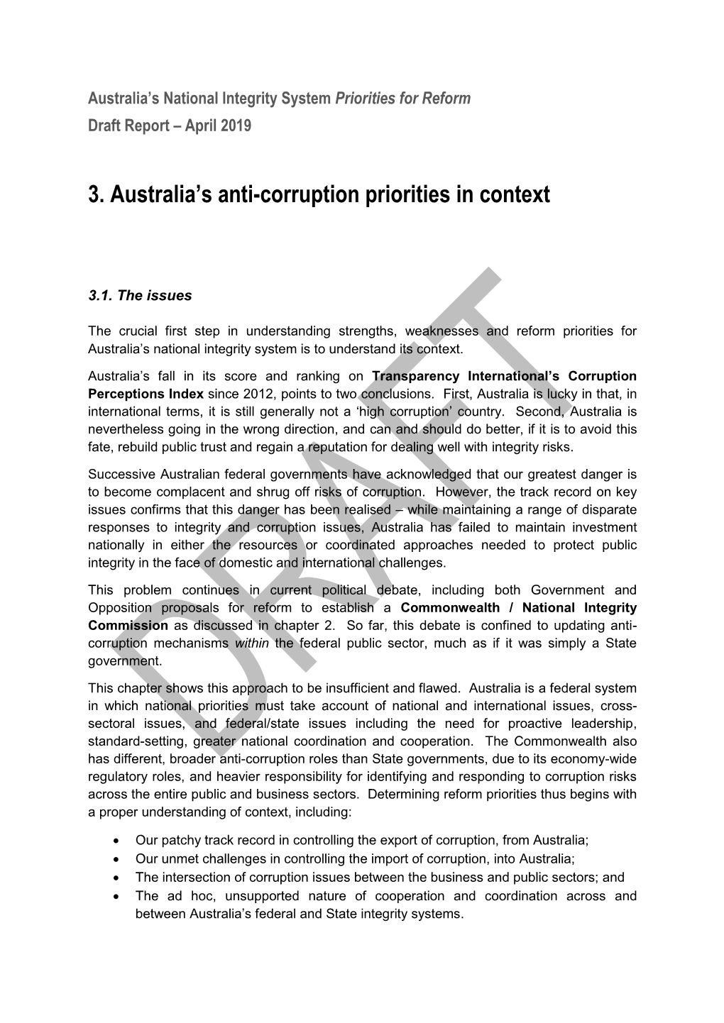 3. Australia's Anti-Corruption Priorities in Context