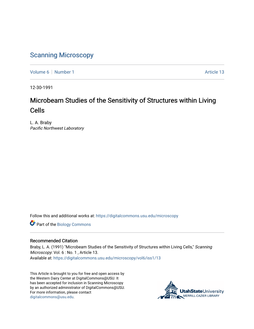 Microbeam Studies of the Sensitivity of Structures Within Living Cells