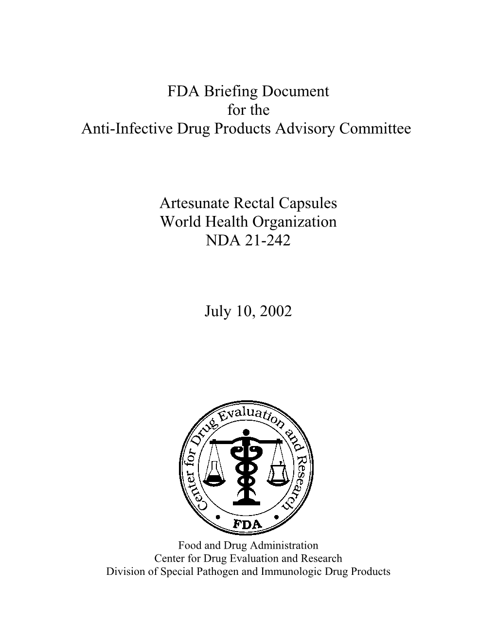 Anti-Infective Drug Products Advisory Committee