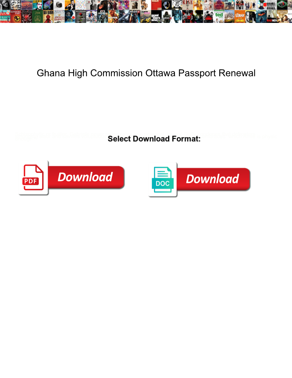 Ghana High Commission Ottawa Passport Renewal