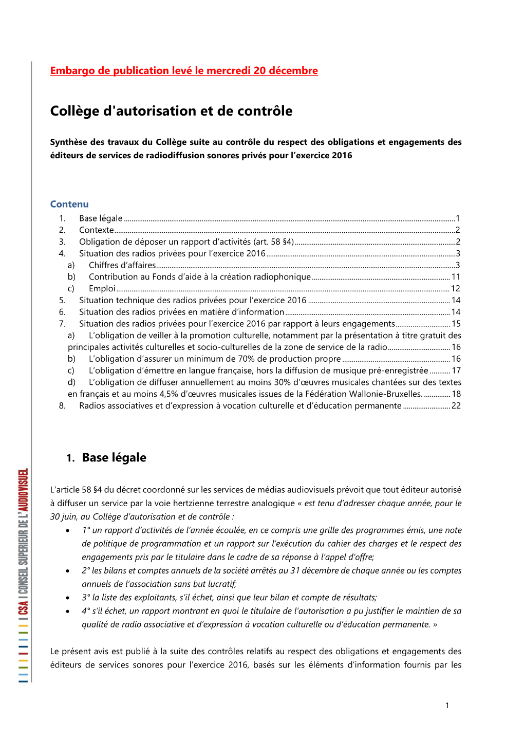 Collège D'autorisation Et De Contrôle