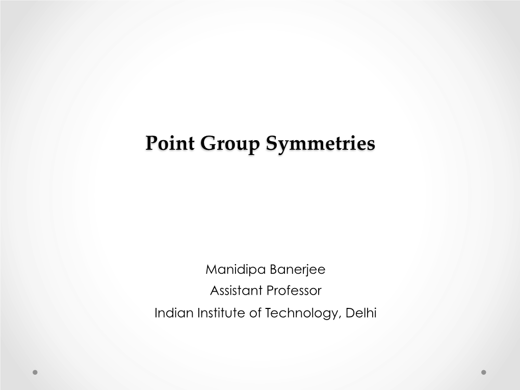 Point Group Symmetries