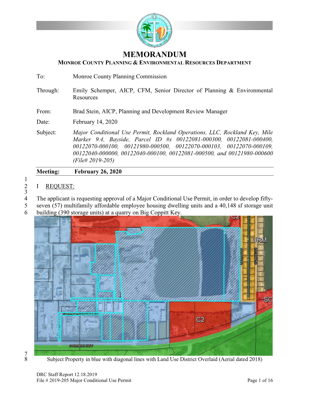 Memorandum Monroe County Planning & Environmental Resources Department