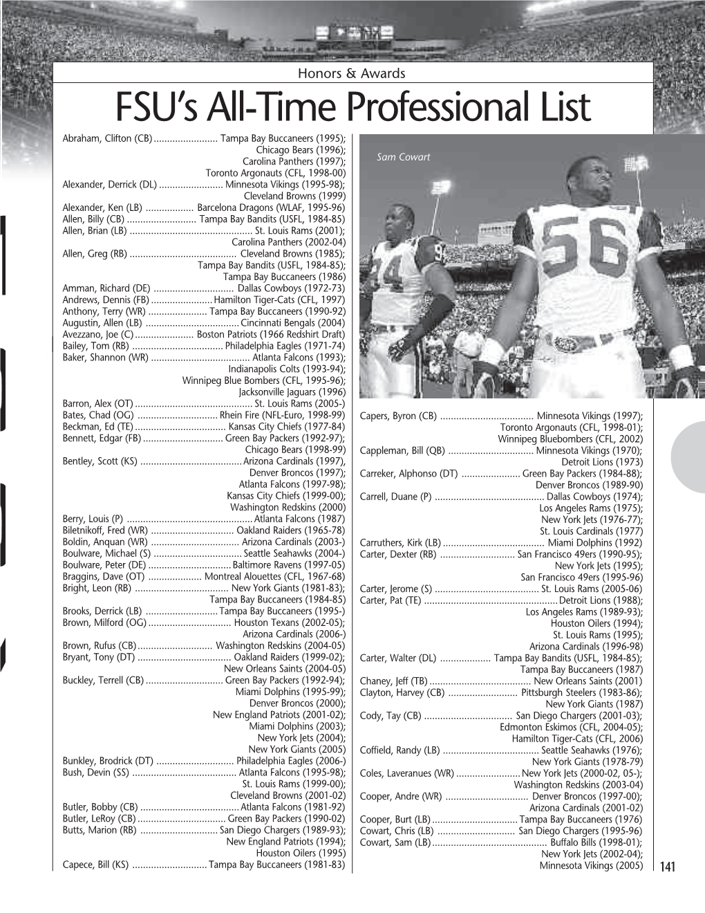 FSU's All-Time Professional List
