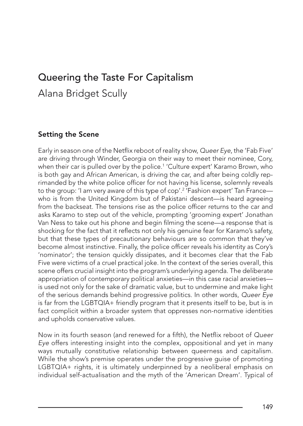 Queering the Taste for Capitalism Alana Bridget Scully