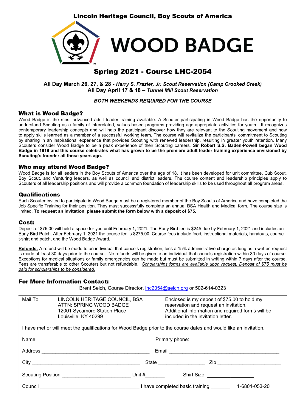 Wood Badge-Spring 2021 Flyer