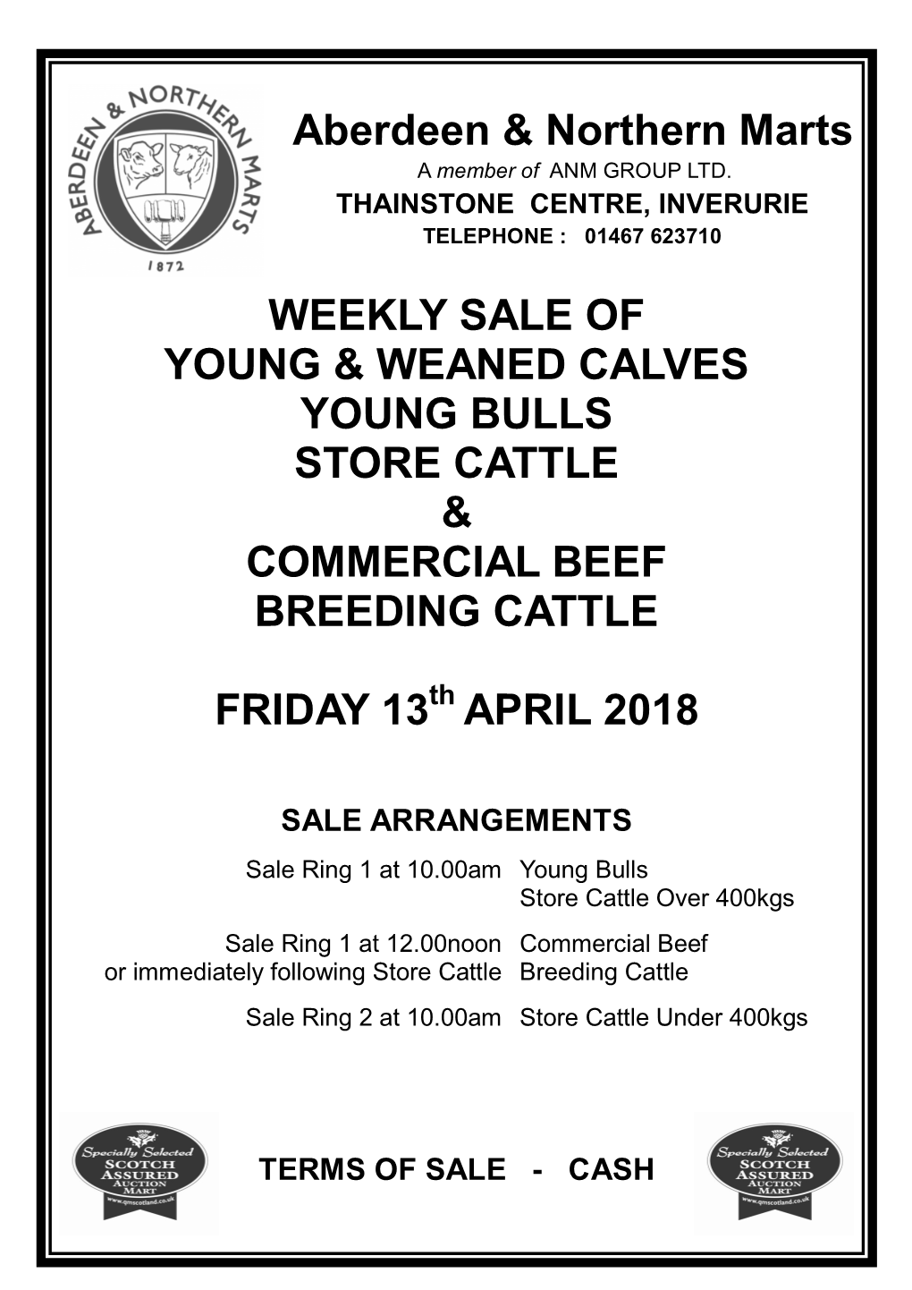 Aberdeen & Northern Marts WEEKLY SALE of YOUNG & WEANED