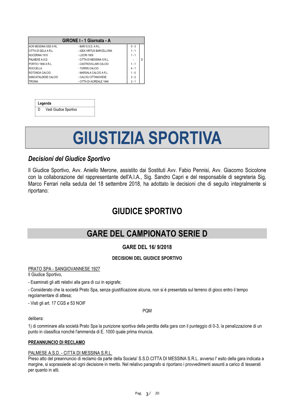 Giustizia Sportiva