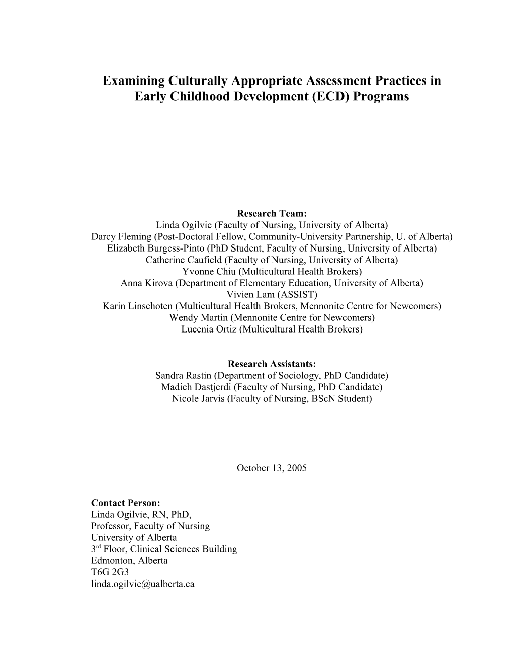 Examining Culturally Appropriate Assessment Practices In Early Childhood Development (ECD) Programs