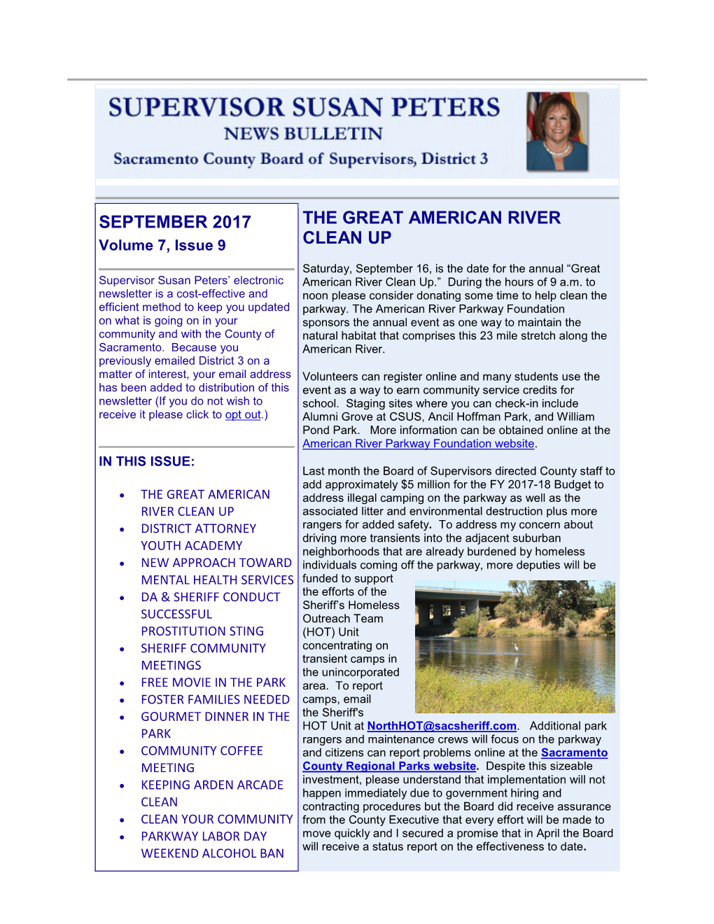 September 2017 the Great American River Clean Up