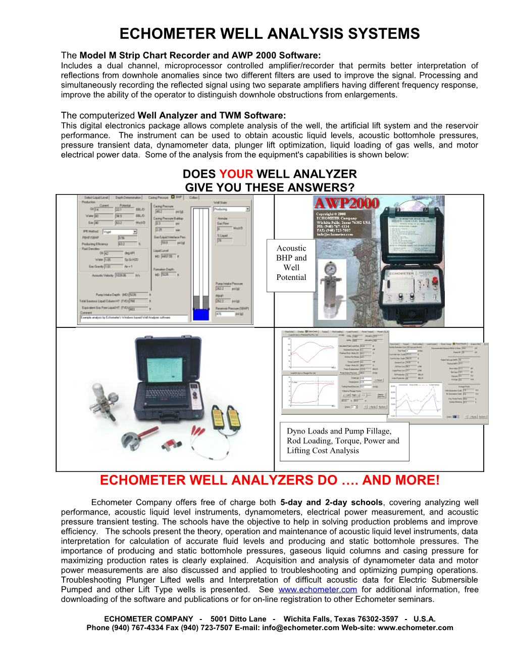 Echometer Well Analysis Systems