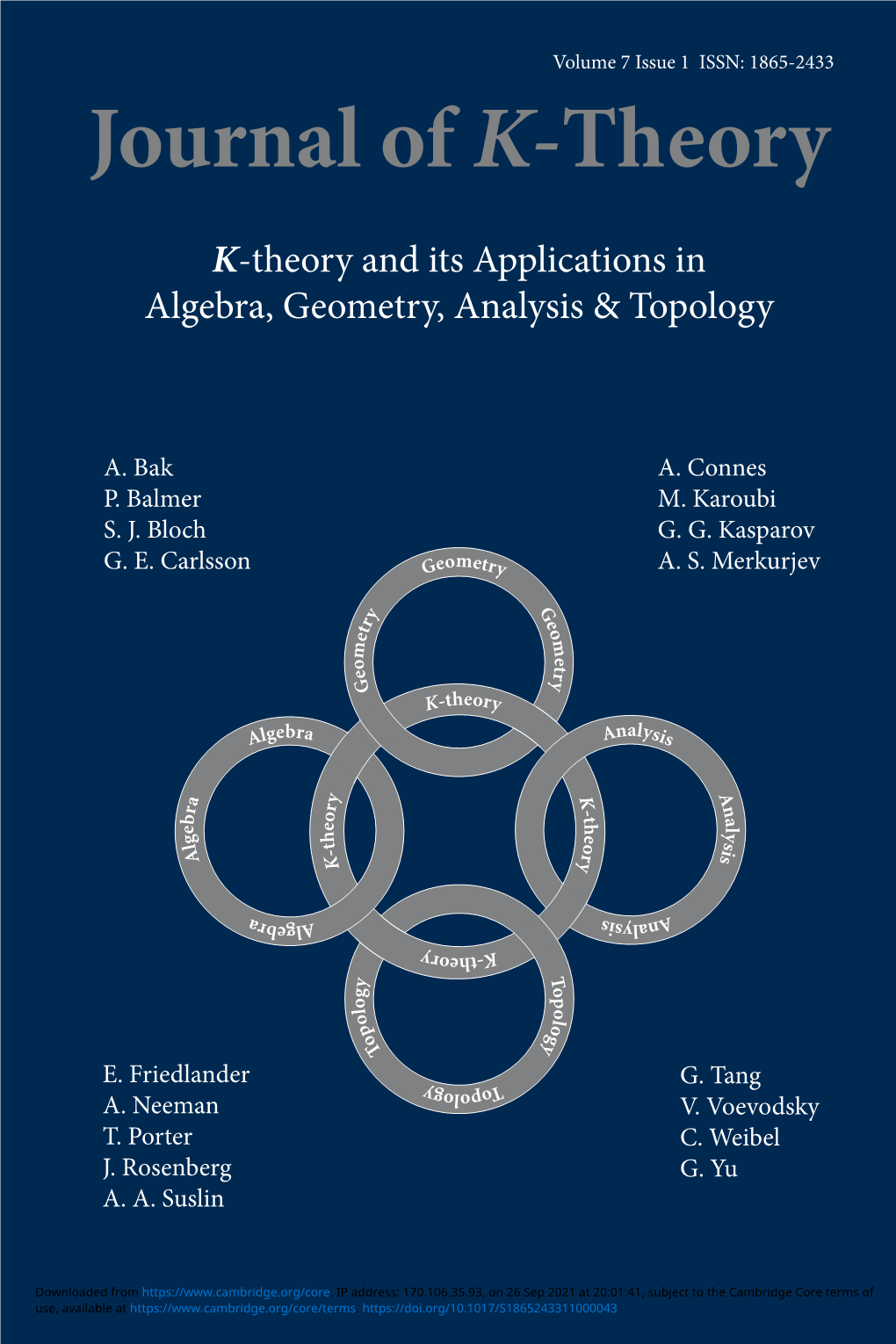 Journal of K-Theory