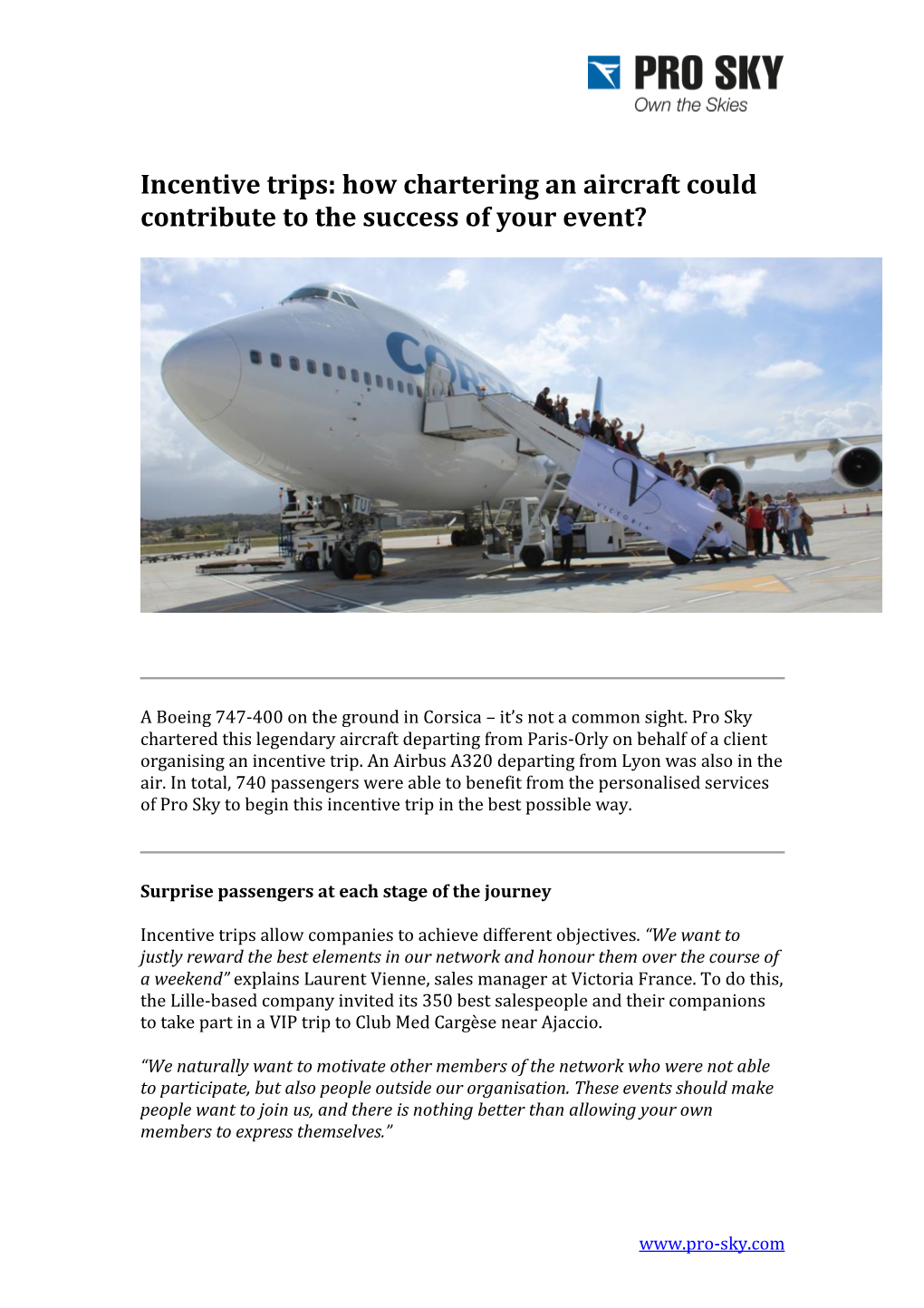 Incentive Trips: How Chartering an Aircraft Could Contribute to the Success of Your Event?