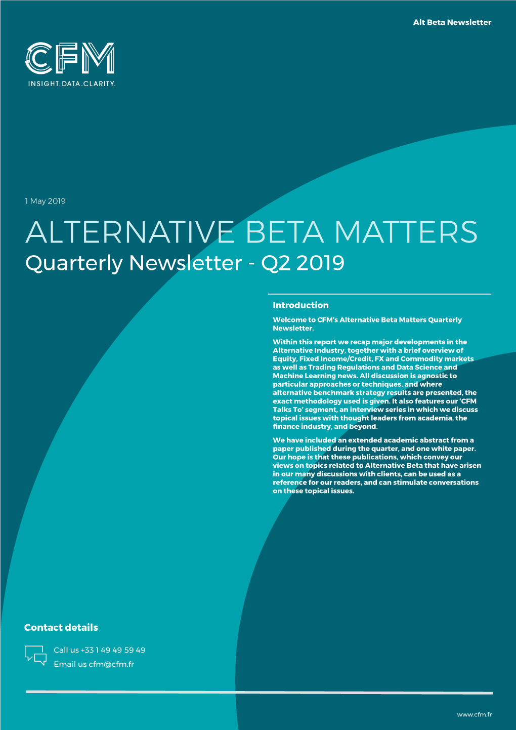 ALTERNATIVE BETA MATTERS Quarterly Newsletter - Q2 2019