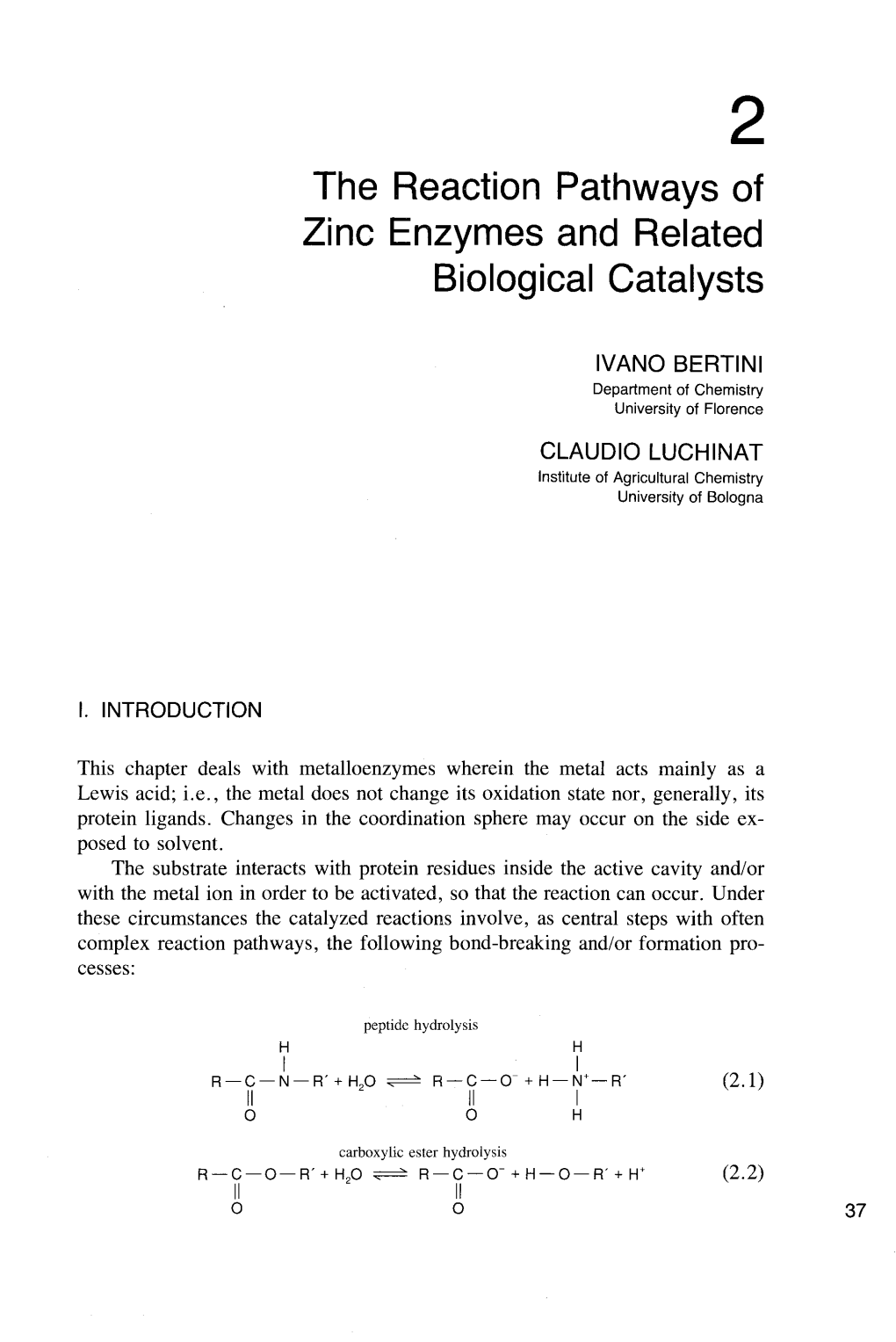 The Reaction Pathways of Zinc Enzymes and Related Biological Catalysts