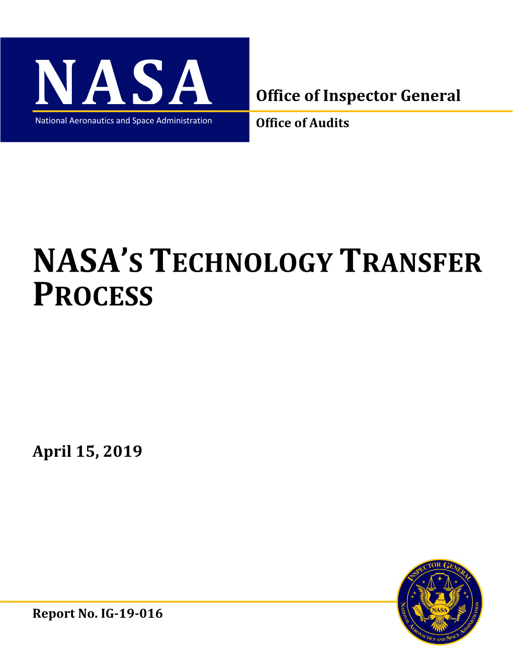 Nasa's Technology Transfer Process