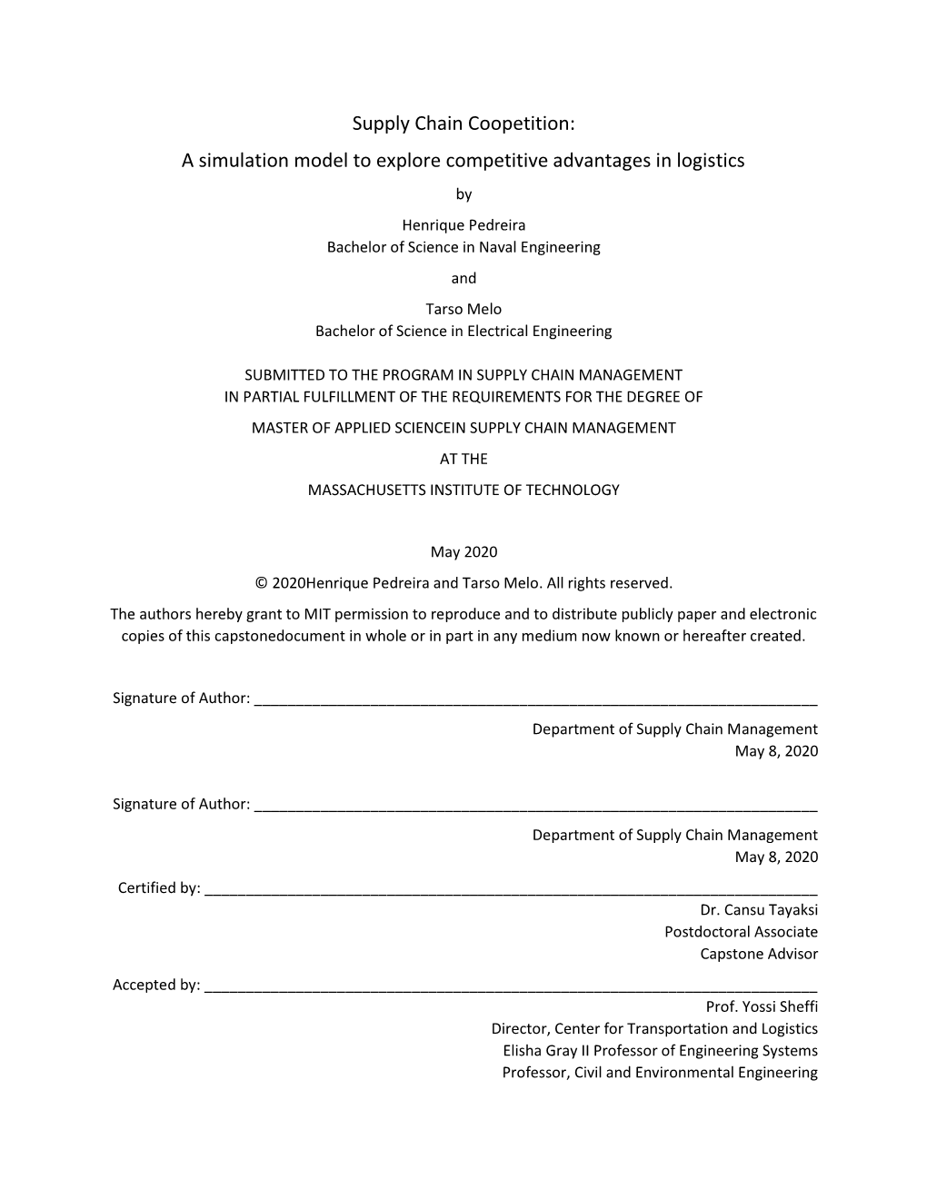 Supply Chain Coopetition