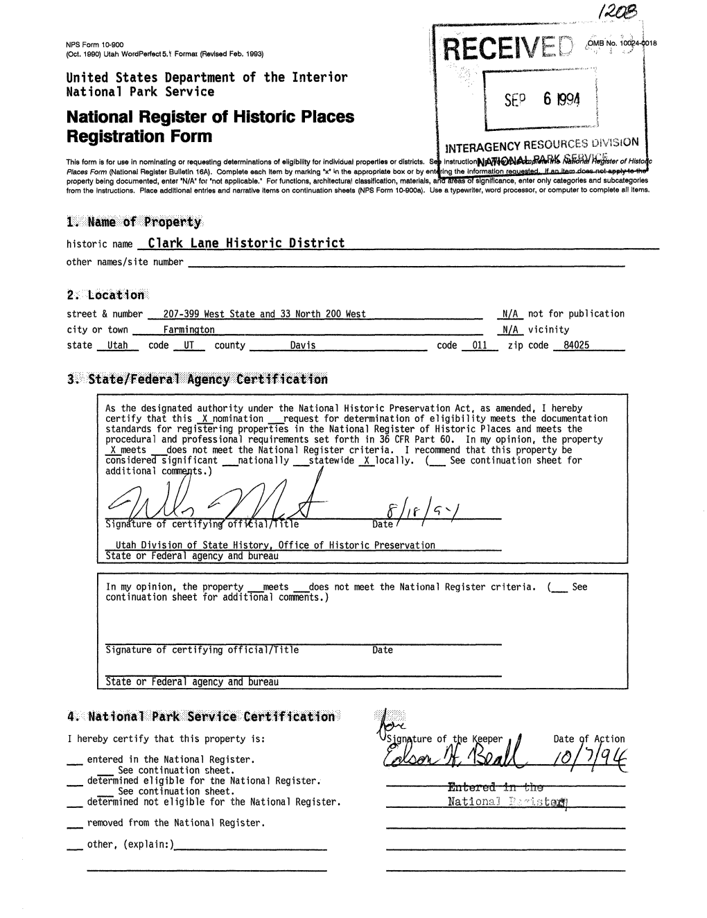 National Register of Historic Places Registration Form