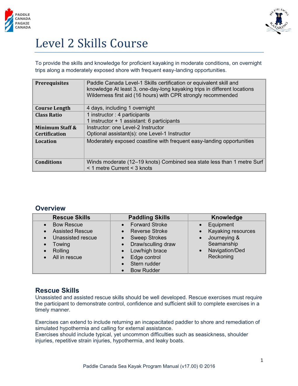 Level 2 Skills Course