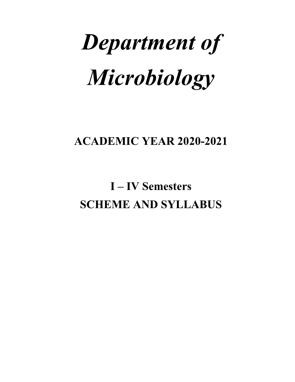 Department of Microbiology