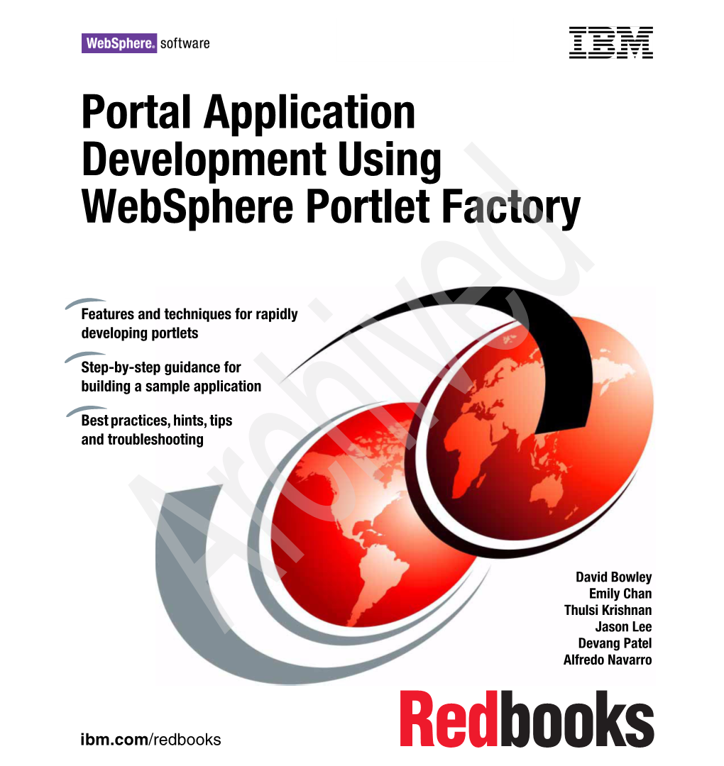 Portal Application Development Using Websphere Portlet Factory