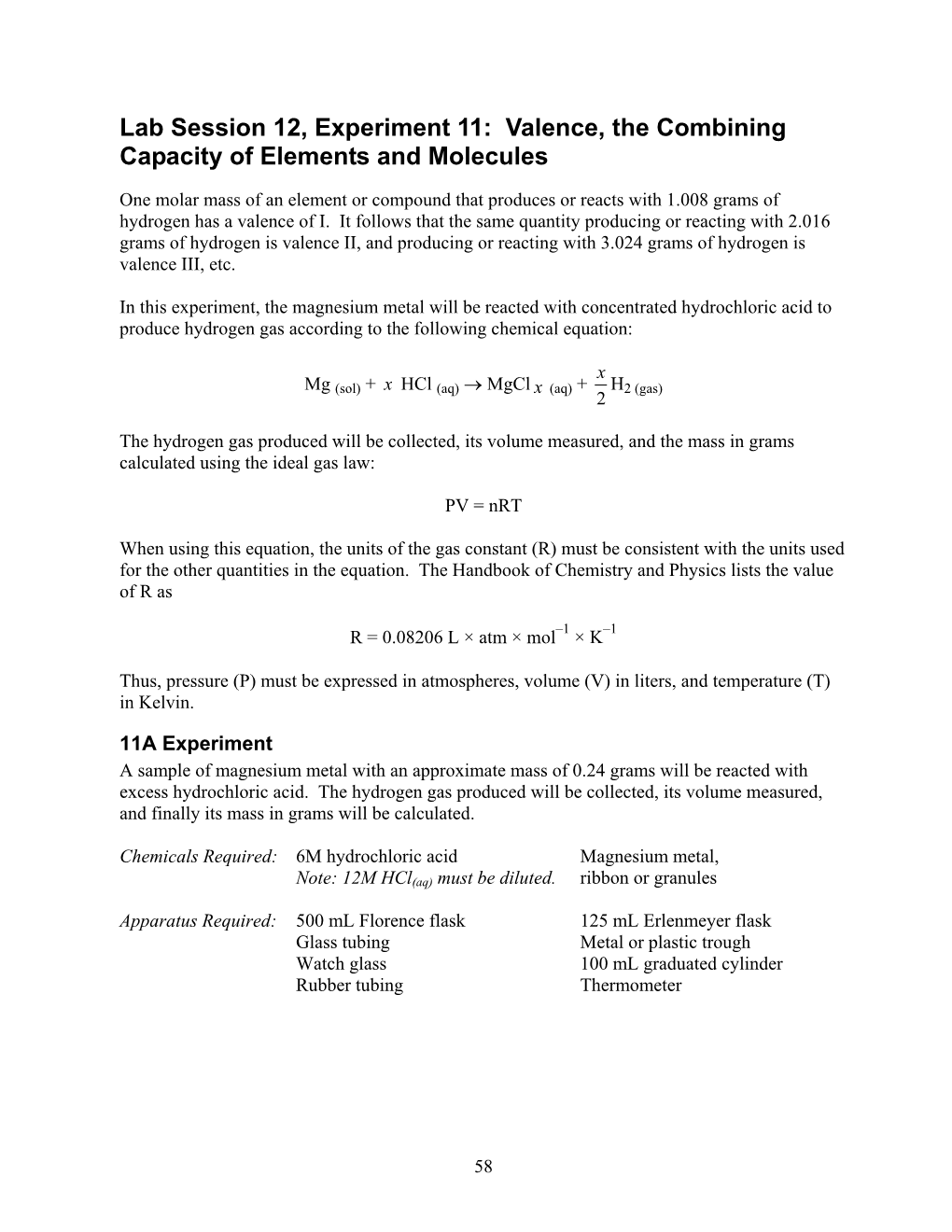 Valence, the Combining Capacity of Elements and Molecules