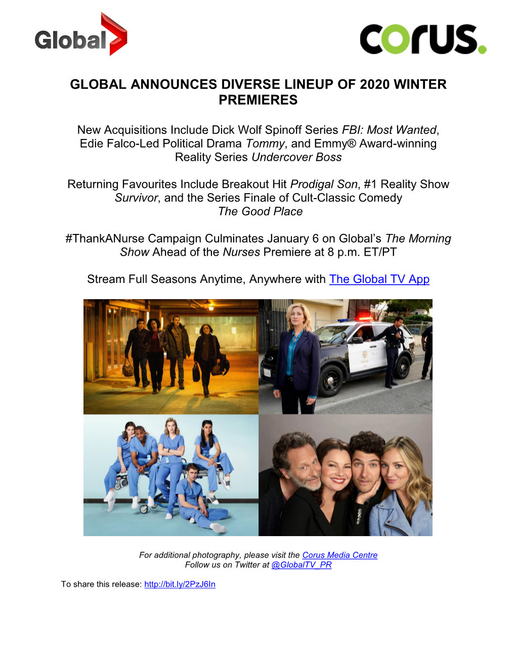 Global Announces Diverse Lineup of 2020 Winter Premieres