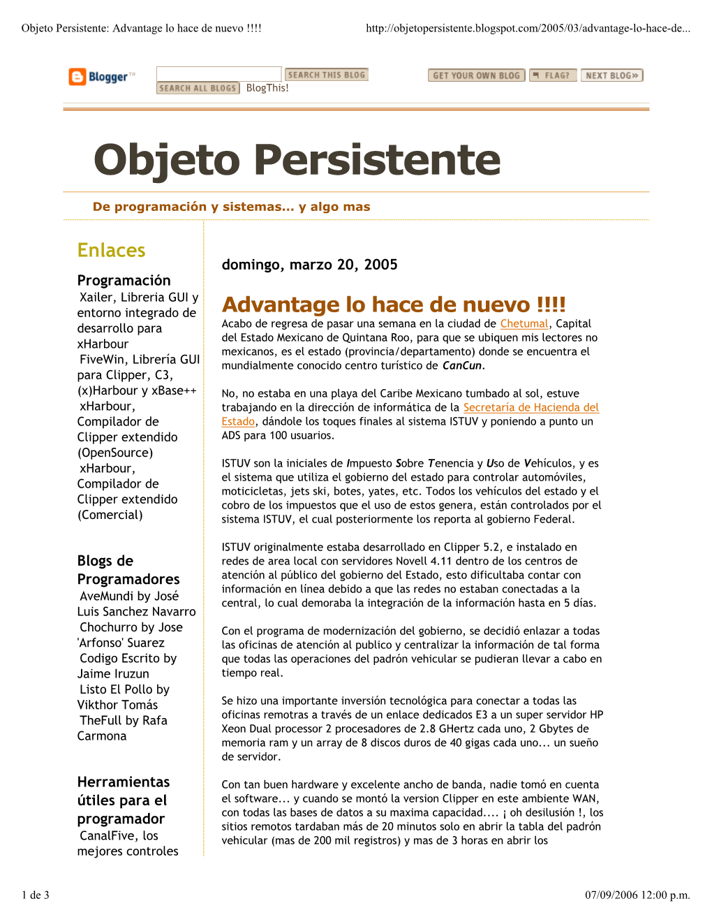 Objeto Persistente: Advantage Lo Hace De Nuevo !!!!