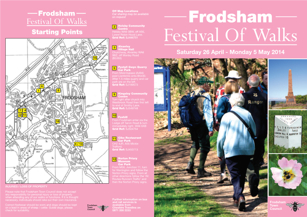 Festival of Walks Frodsham 2 Helsby Community Centre Helsby WA6 0BW, Off A56, Starting Points Lower Robin Hood Lane