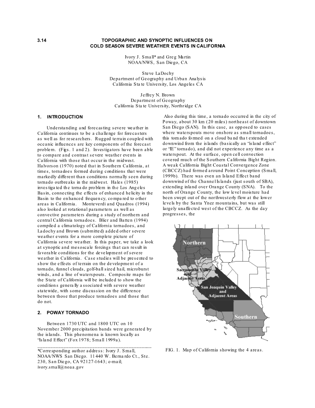 3.14 Topographic and Synoptic Influences on Cold Season Severe Weather Events in California