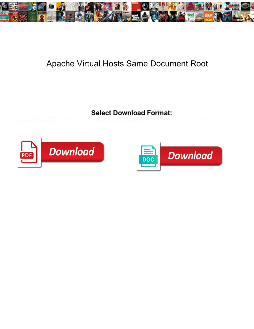 Apache Virtual Hosts Same Document Root