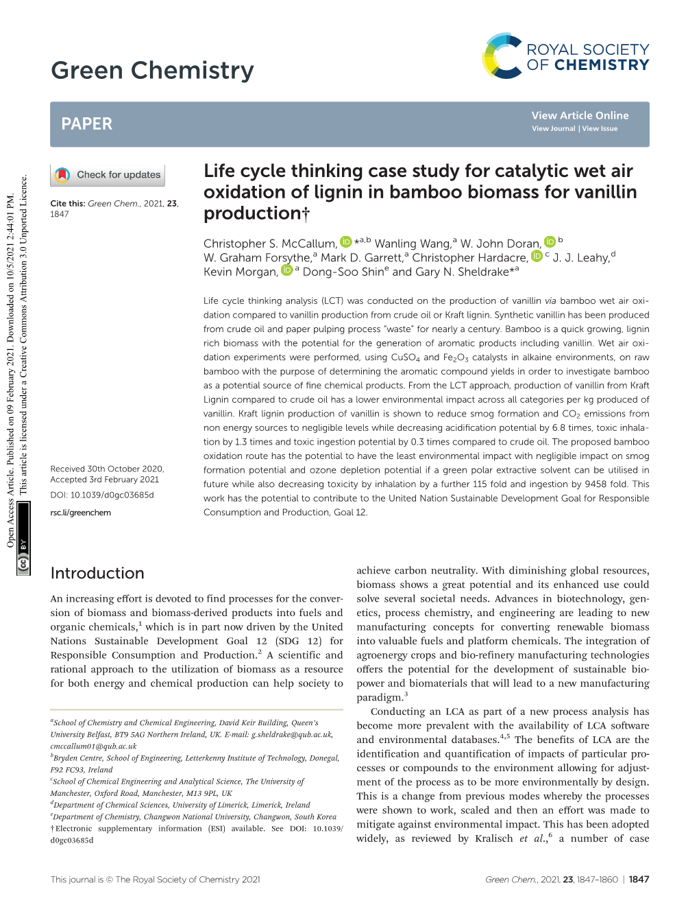 Green Chemistry