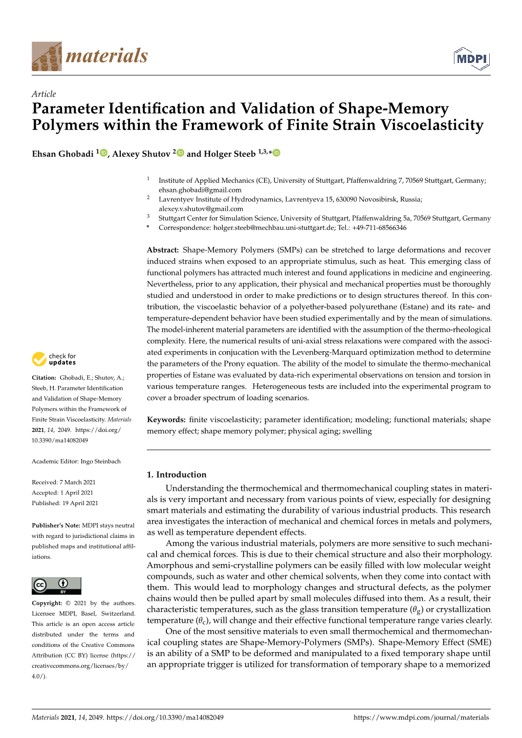 Parameter Identification and Validation of Shape-Memory