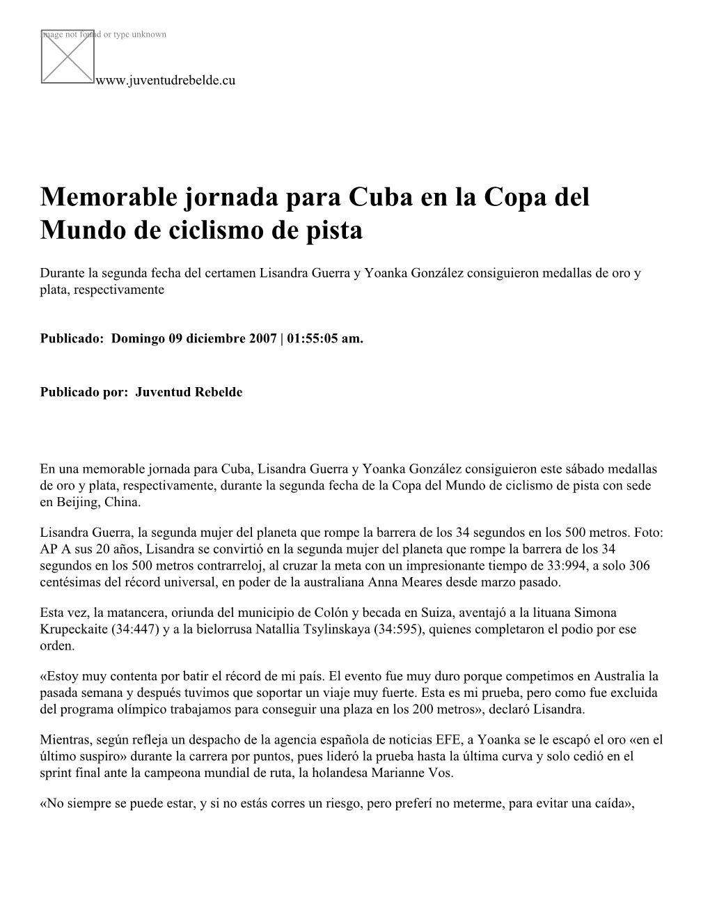 Memorable Jornada Para Cuba En La Copa Del Mundo De Ciclismo De Pista