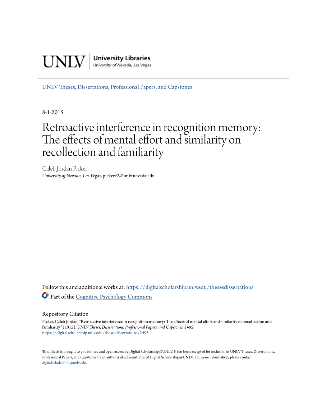 Retroactive Interference in Recognition Memory: the Effects of Mental Effort