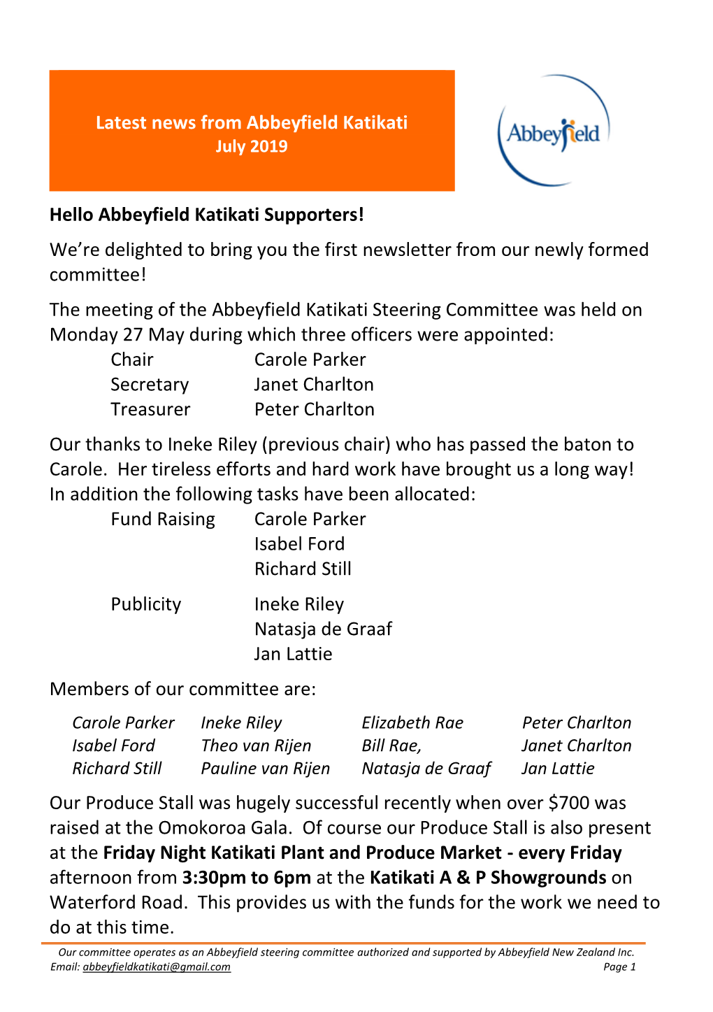 Latest News from Abbeyfield Katikati Hello Abbeyfield Katikati