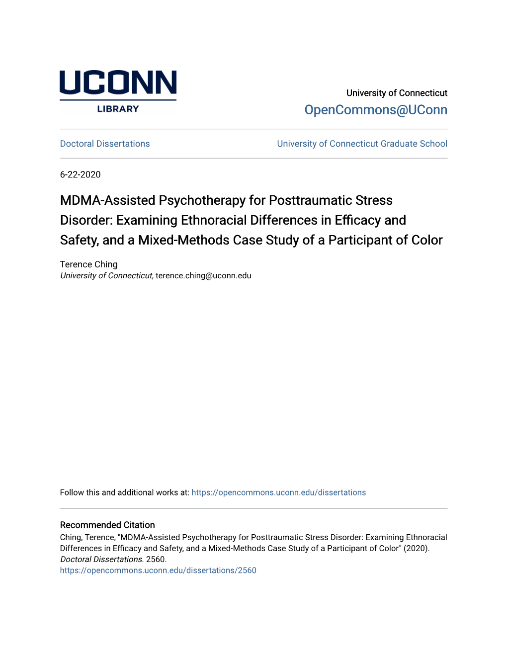 MDMA-Assisted Psychotherapy for Posttraumatic Stress Disorder