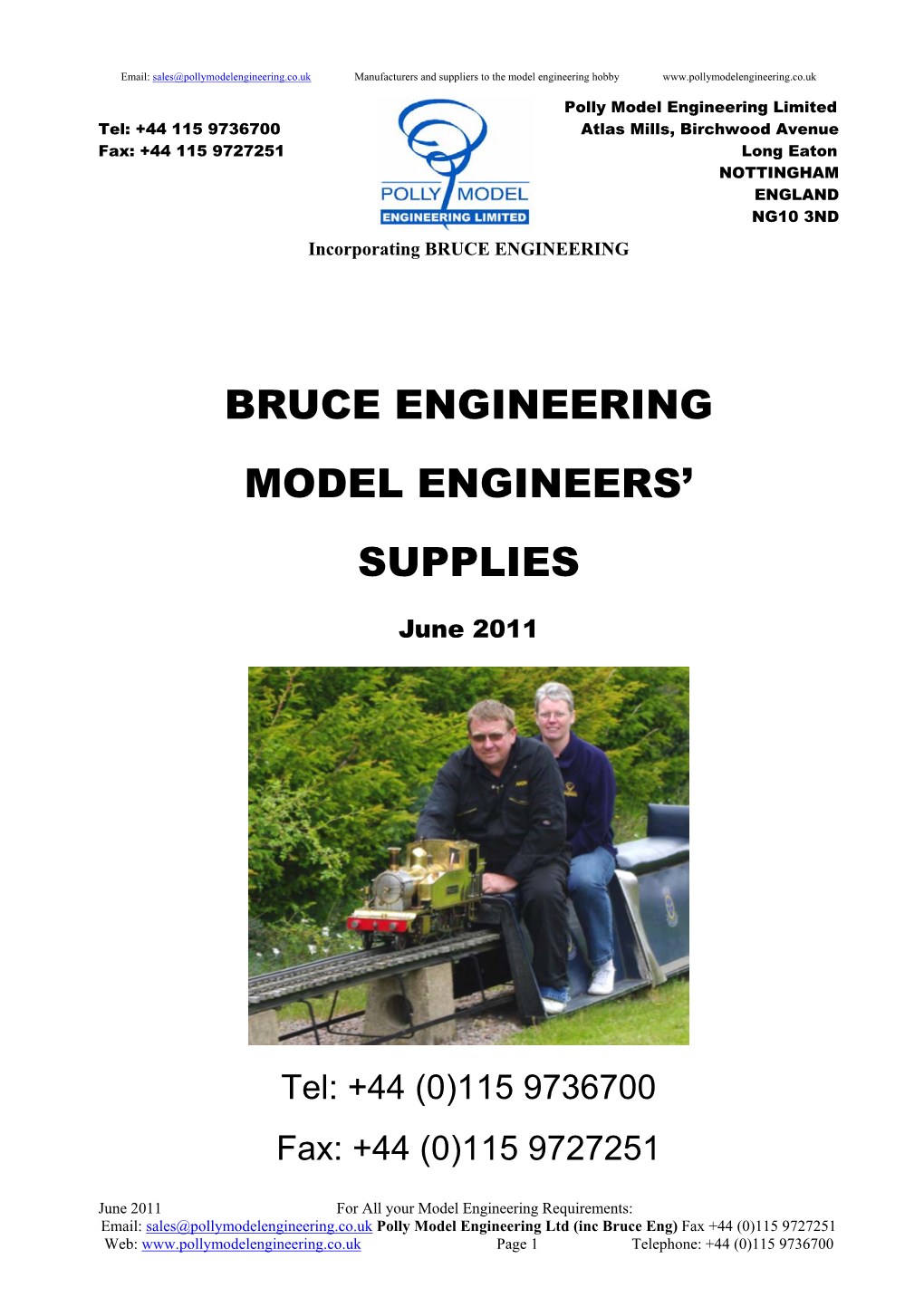 Bruce Engineering Model Engineers' Supplies