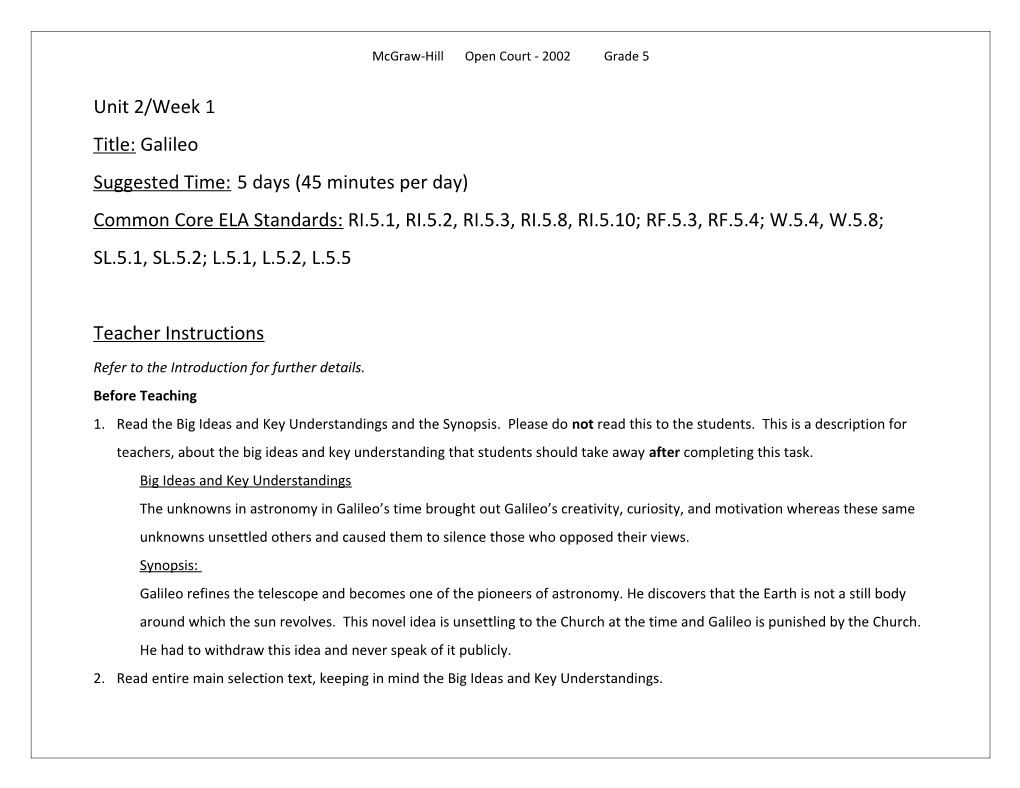 Mcgraw-Hill Open Court - 2002 Grade 5