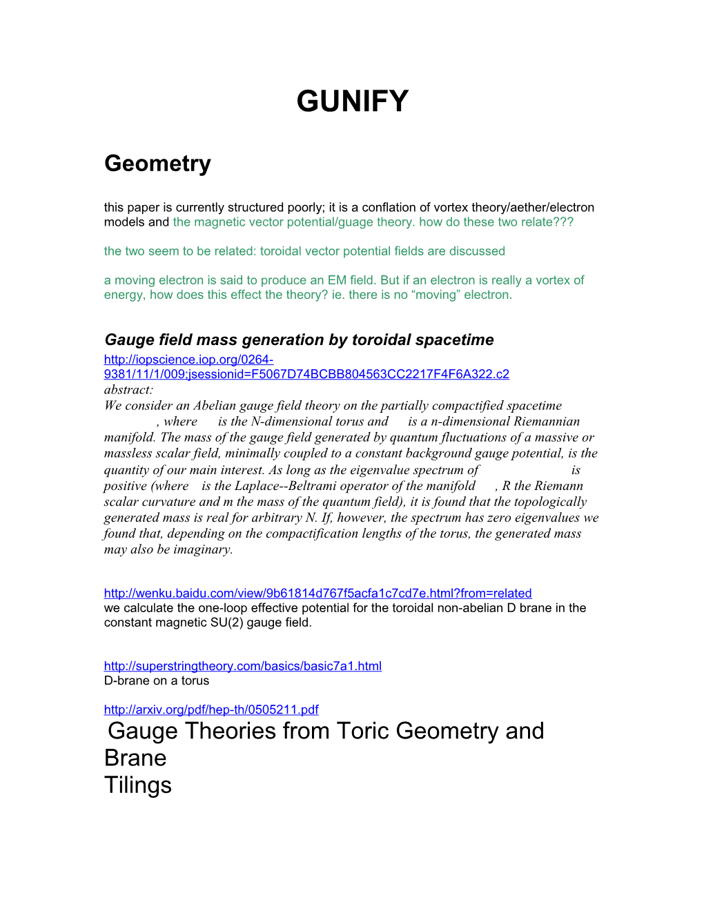 The Two Seem to Be Related: Toroidal Vector Potential Fields Are Discussed