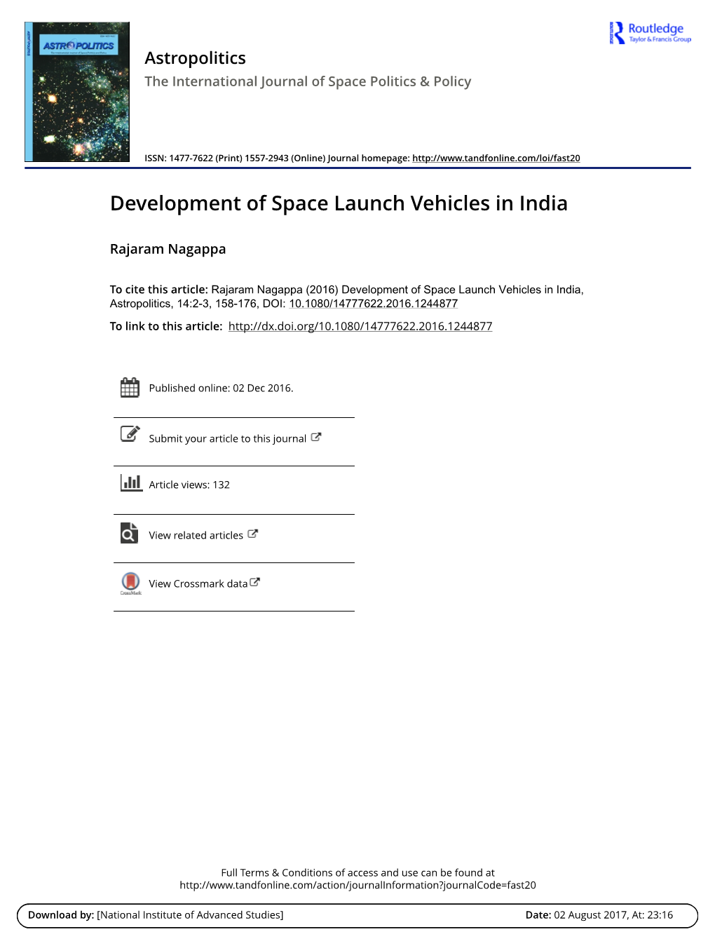 Development of Space Launch Vehicles in India