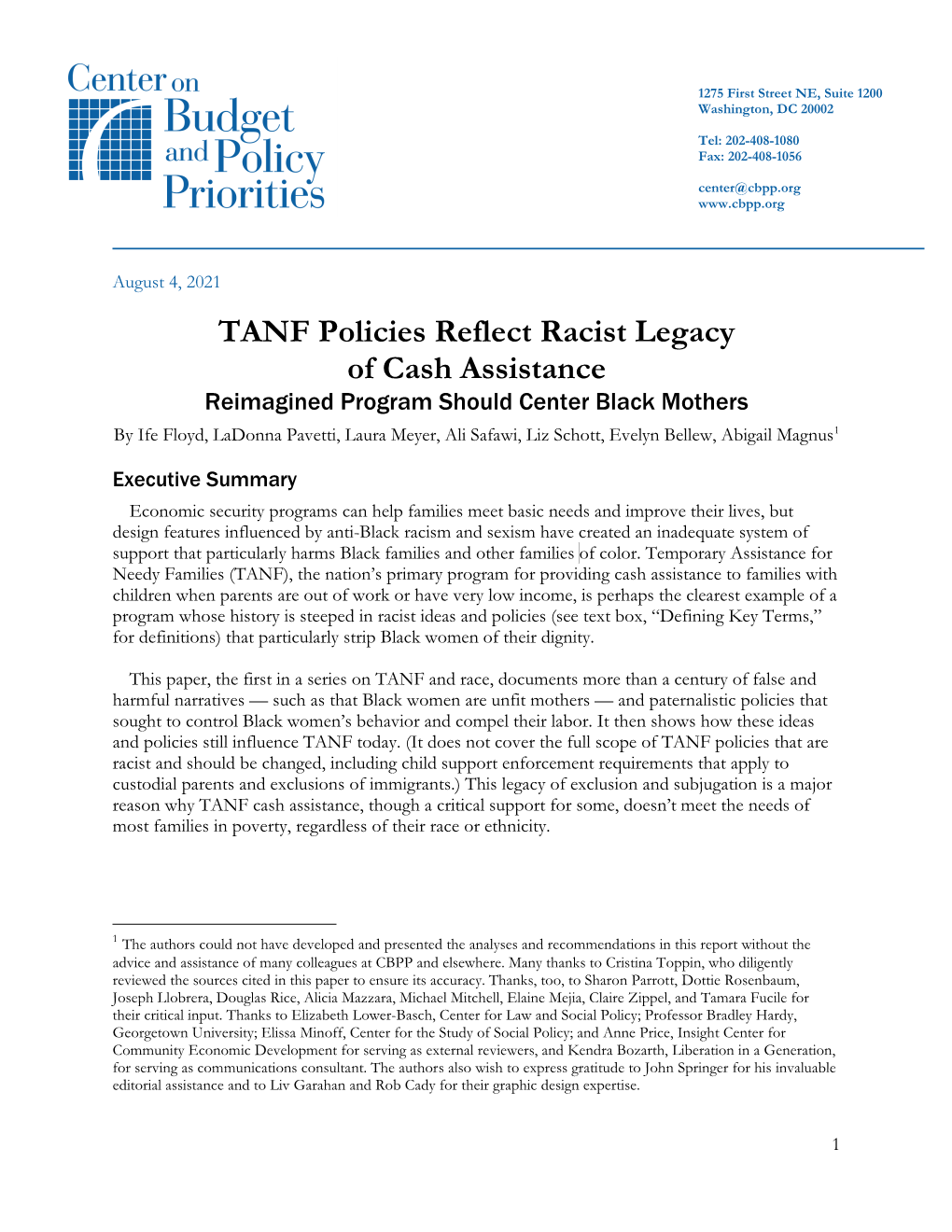 TANF Policies Reflect Racist Legacy of Cash Assistance