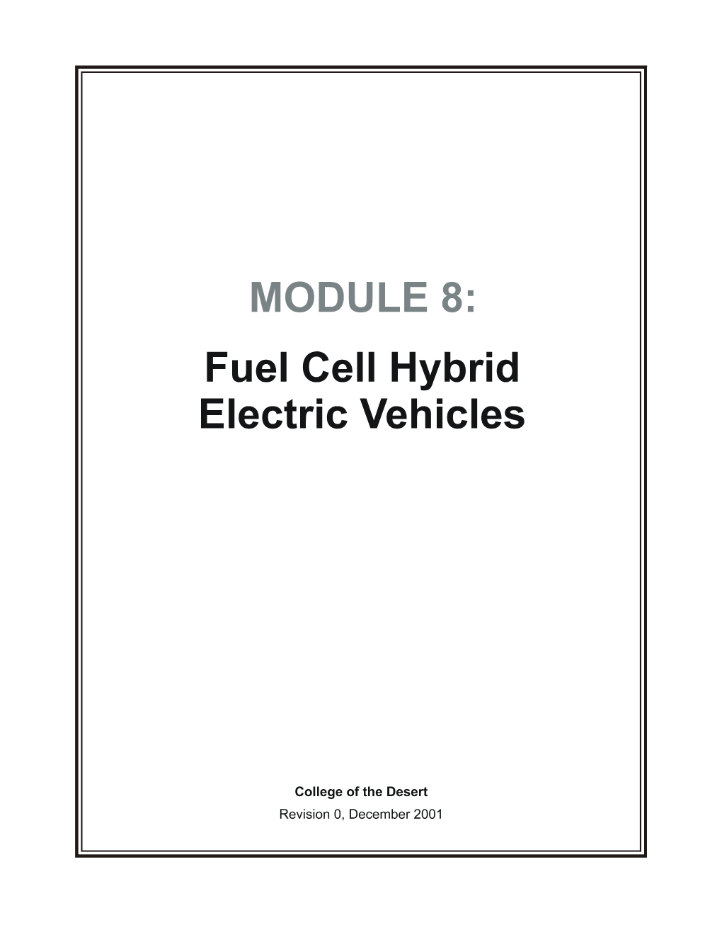 Module 8: Fuel Cell Hybrid Electric Vehicles