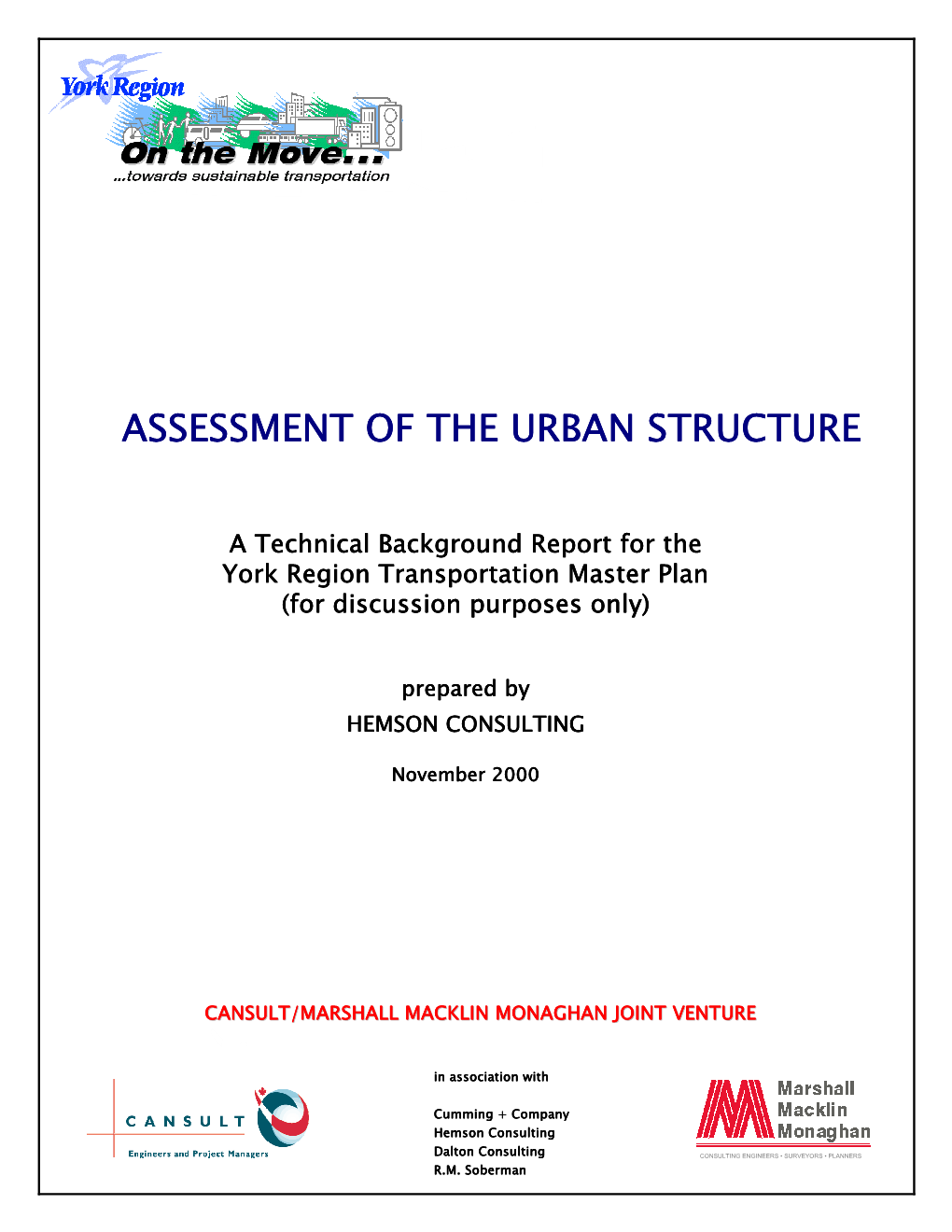 Assessment of Urban Structure