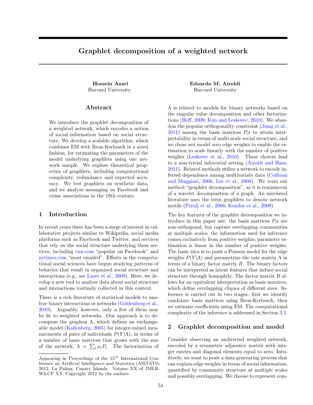 Graphlet Decomposition of a Weighted Network