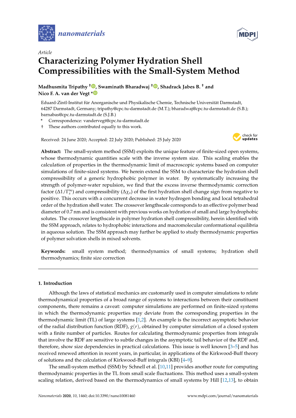 Characterizing Polymer Hydration Shell Compressibilities with the Small-System Method