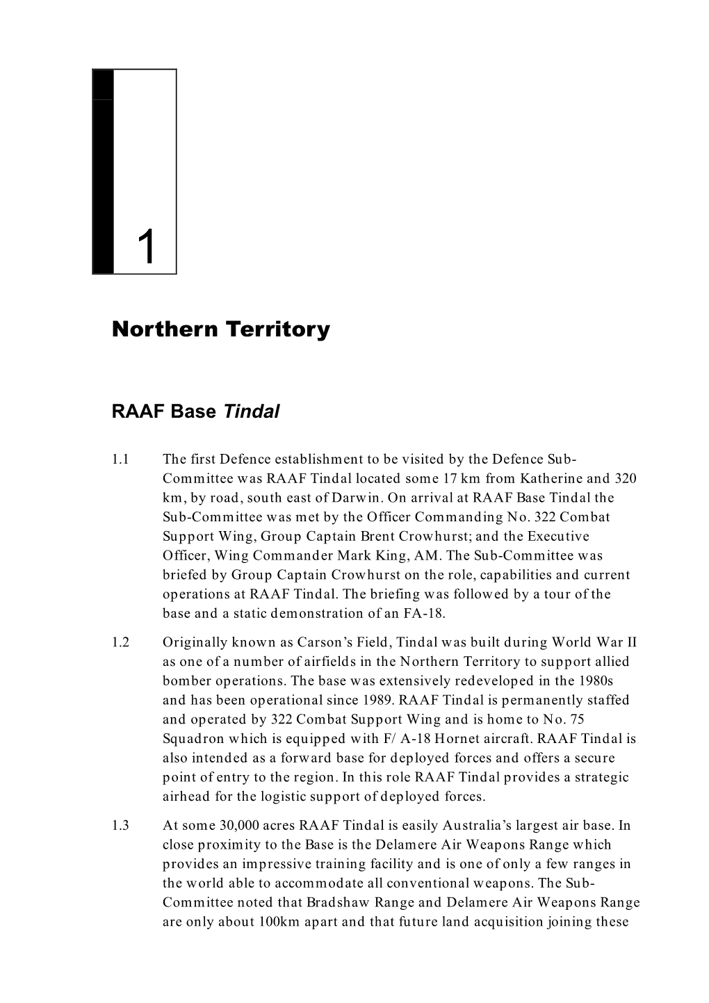 Chapter 1: Northern Territory