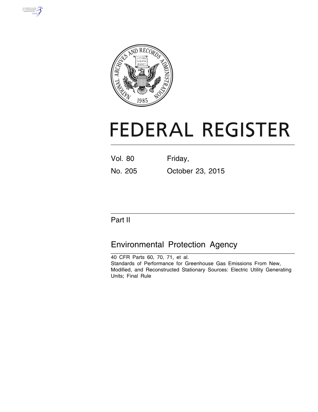 Environmental Protection Agency